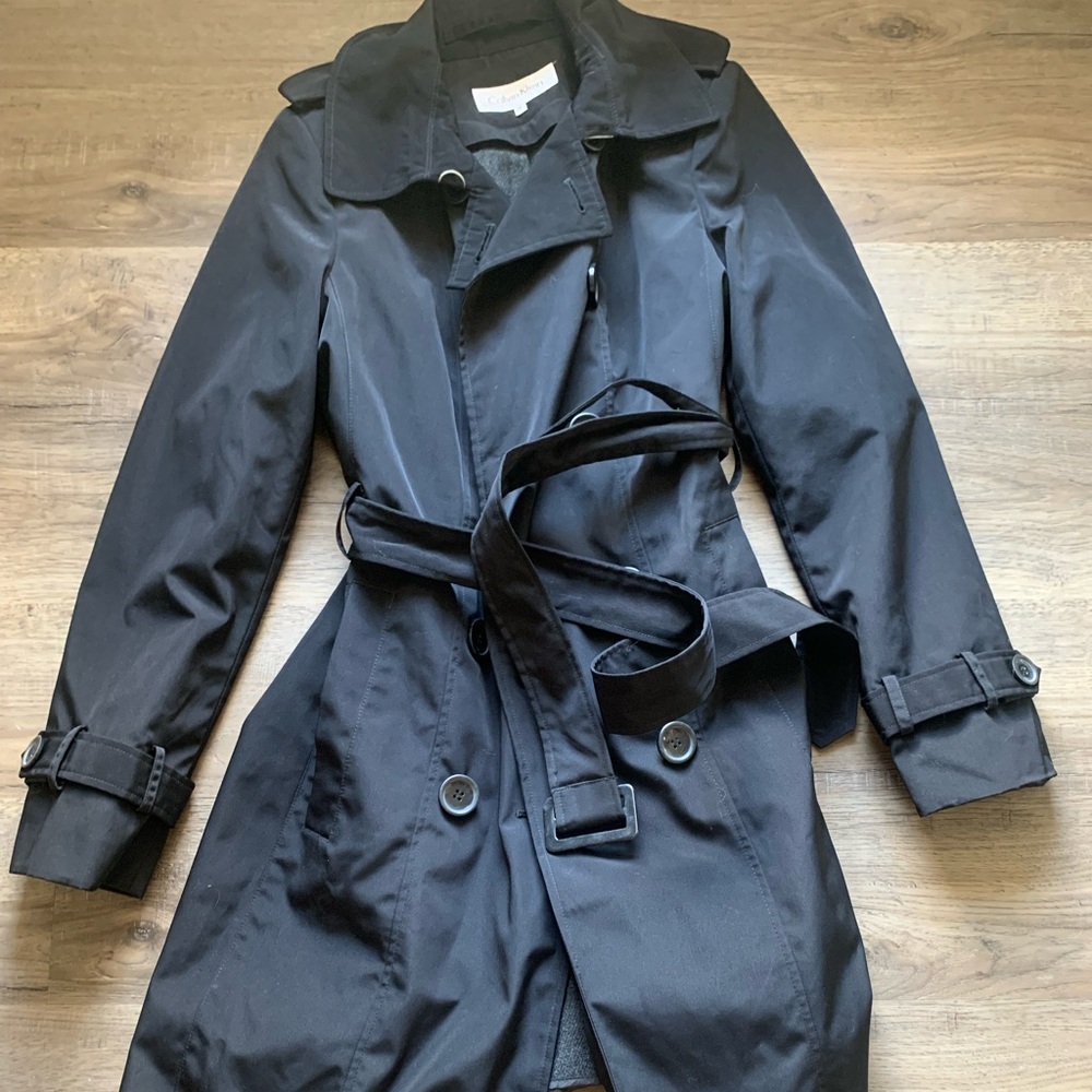 Calvin Klein Trench Coat - Black - Size XS